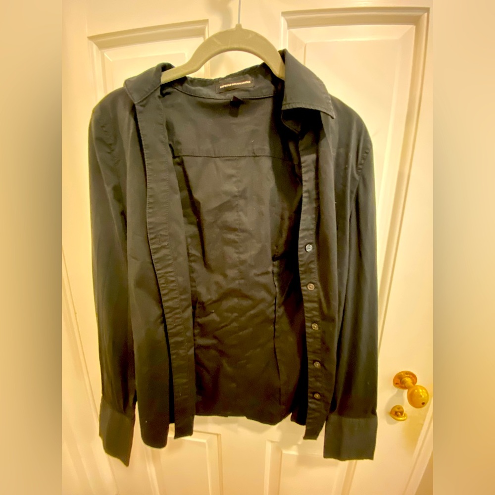 Express women’s long sleeve, button-down black, extra small XS